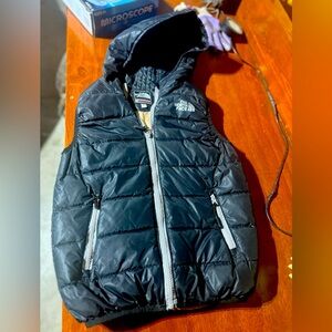 Youth North face hooded winter vest